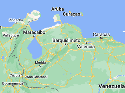 Map showing location of Quíbor (9.92866, -69.6201)