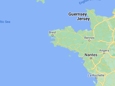 Map showing location of Quimper (48, -4.1)