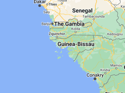 Map showing location of Quinhámel (11.88333, -15.85)