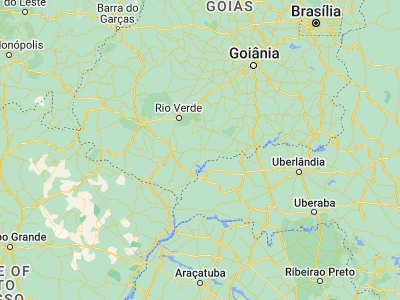 Map showing location of Quirinópolis (-18.44833, -50.45167)