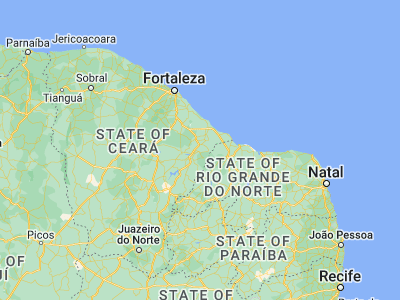 Map showing location of Quixeré (-5.07417, -37.98861)