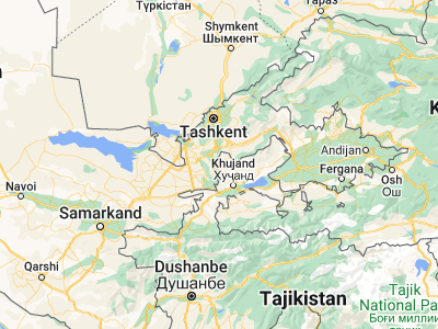 Map showing location of Quruqsoy (40.57648, 69.37962)
