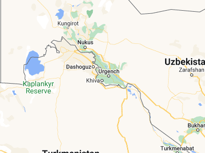 Map showing location of Qŭshkŭpir (41.535, 60.34556)