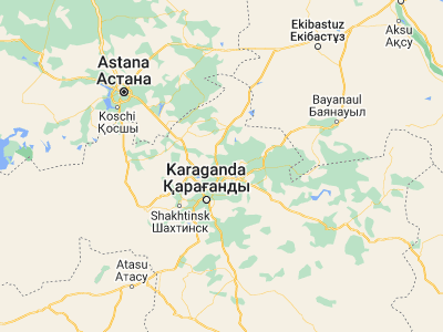 Map showing location of Qūshoqy (50.23058, 73.40382)