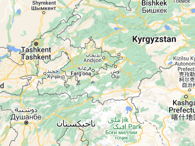 Map showing location of Quvasoy (40.30222, 71.97444)