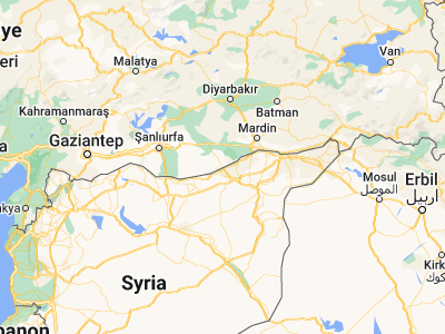 Map showing location of Ra’s al ‘Ayn (36.85034, 40.07056)