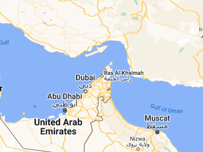 Map showing location of Ra’s al Khaymah (25.78953, 55.9432)