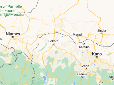 Map showing location of Rabah (13.12133, 5.50741)