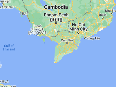 Map showing location of Rạch Giá (10.01667, 105.08333)