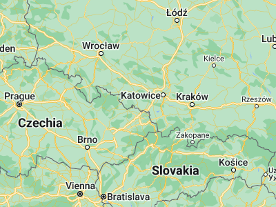 Map showing location of Racibórz (50.09195, 18.21928)