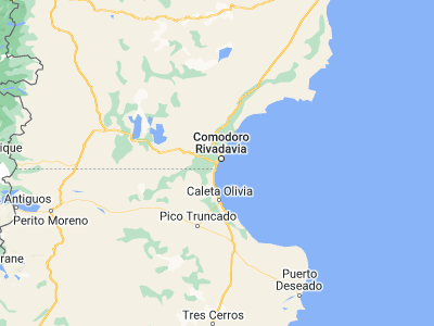 Map showing location of Rada Tilly (-45.93333, -67.53333)