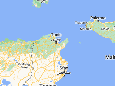 Map showing location of Radès (36.76806, 10.27528)