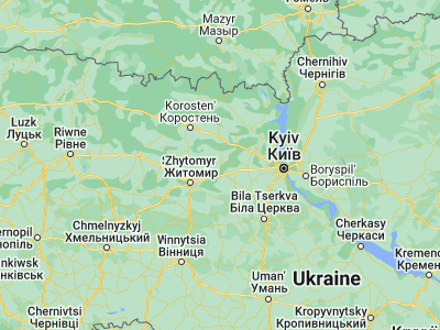 Map showing location of Radomyshl’ (50.49613, 29.22911)
