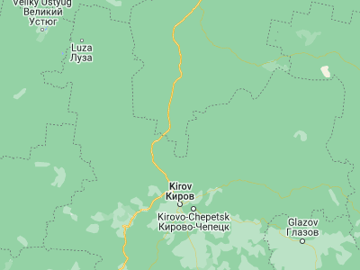 Map showing location of Raduzhnyy (59.48333, 49.65)
