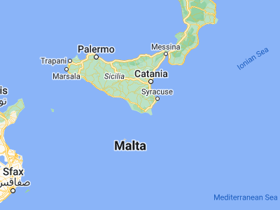 Map showing location of Ragusa (36.92824, 14.71719)