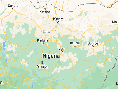 Map showing location of Rahama (10.41403, 8.68279)