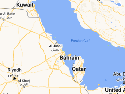 Map showing location of Raḩīmah (26.70791, 50.06194)