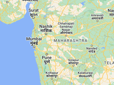 Map showing location of Rāhuri (19.38333, 74.65)