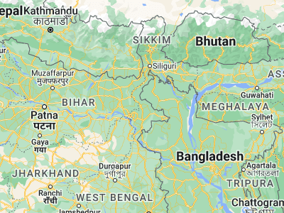 Map showing location of Rāiganj (25.61281, 88.12449)