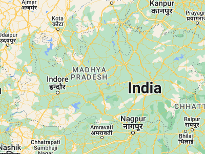 Map showing location of Raisen (23.33058, 77.78206)