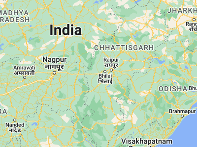 Map showing location of Rāj Nāndgaon (21.1, 81.03333)