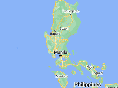 Map showing location of Rajal Norte (15.4377, 120.8712)