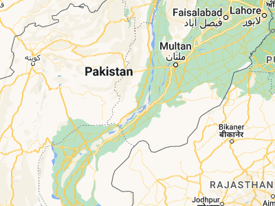 Map showing location of Rājanpur (29.10351, 70.32504)