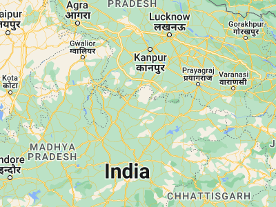 Map showing location of Rājnagar (24.89037, 79.91282)