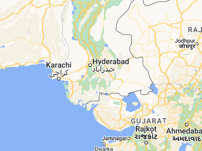 Map showing location of Rājo Khanāni (24.98405, 68.85357)