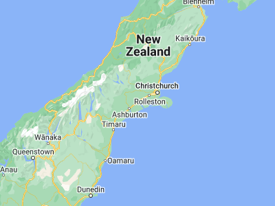 Map showing location of Rakaia (-43.75, 172.01667)