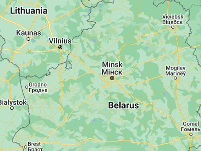 Map showing location of Rakaw (53.9674, 27.0562)
