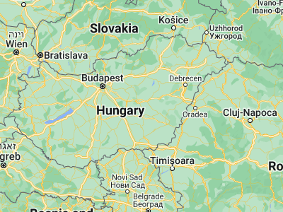 Map showing location of Rákócziújfalu (47.06667, 20.26667)