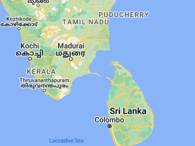 Map showing location of Rameswaram (9.2885, 79.31271)