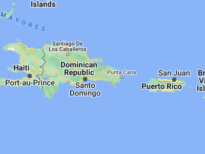 Map showing location of Ramón Santana (18.54224, -69.17979)