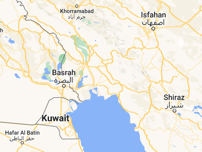 Map showing location of Rāmshīr (30.8946, 49.4092)