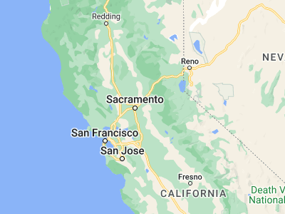 Map showing location of Rancho Cordova (38.58907, -121.30273)
