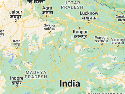Map showing location of Rānīpur (25.25102, 79.06231)