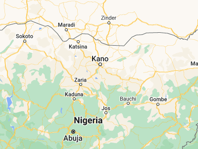 Map showing location of Rano (11.54912, 8.57464)