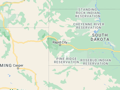 Map showing location of Rapid City (44.08054, -103.23101)
