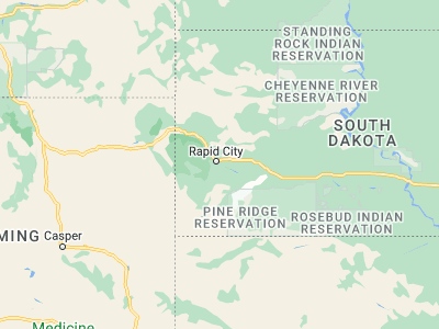 Map showing location of Rapid Valley (44.06249, -103.14629)