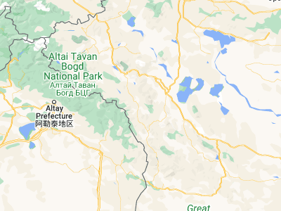 Map showing location of Rashaant (47.76667, 90.83333)
