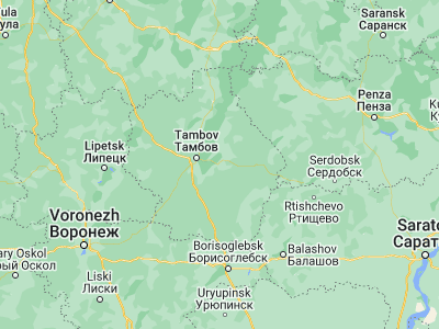 Map showing location of Rasskazovo (52.65599, 41.88461)