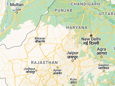Map showing location of Ratangarh (28.08137, 74.61854)