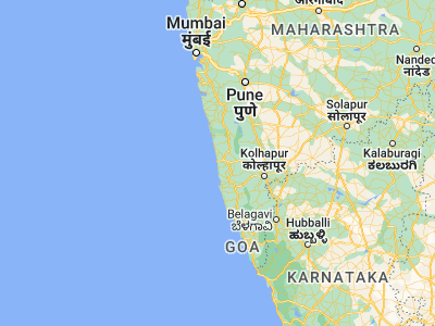 Map showing location of Ratnāgiri (16.98333, 73.3)