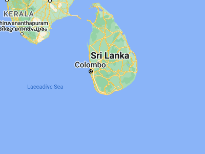 Map showing location of Ratnapura (6.68278, 80.39917)