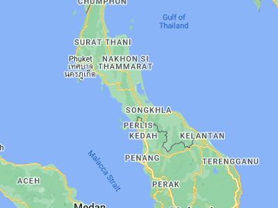 Map showing location of Rattaphum (7.13478, 100.25647)