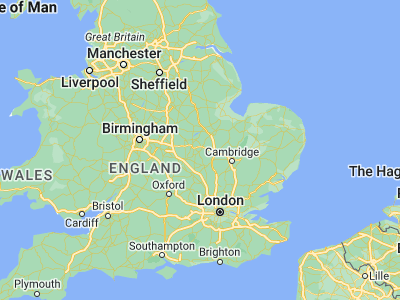 Map showing location of Raunds (52.34428, -0.53657)