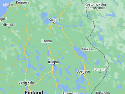 Map showing location of Rautavaara (63.48333, 28.3)