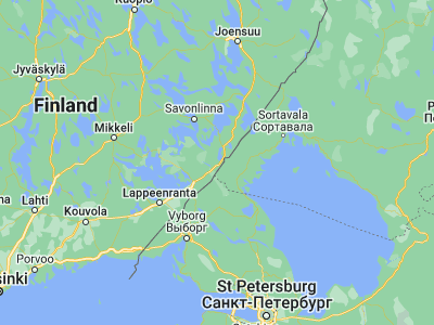 Map showing location of Rautjärvi (61.43333, 29.35)
