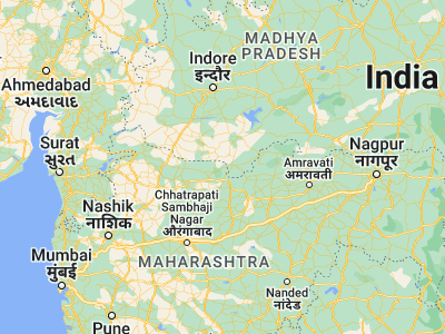 Map showing location of Rāver (21.25, 76.03333)